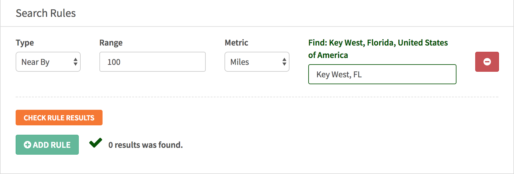 Define search rule nearby exact location to build a relevant marketing lead list filter leads email campaign by area
